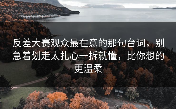 反差大赛观众最在意的那句台词，别急着划走太扎心一拆就懂，比你想的更温柔