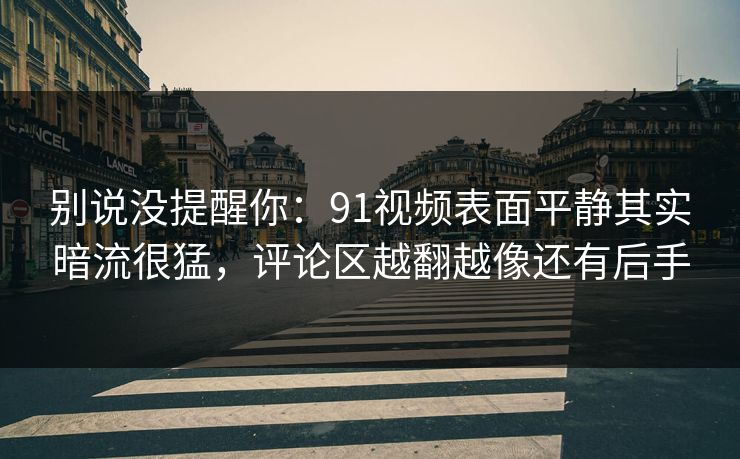 别说没提醒你：91视频表面平静其实暗流很猛，评论区越翻越像还有后手